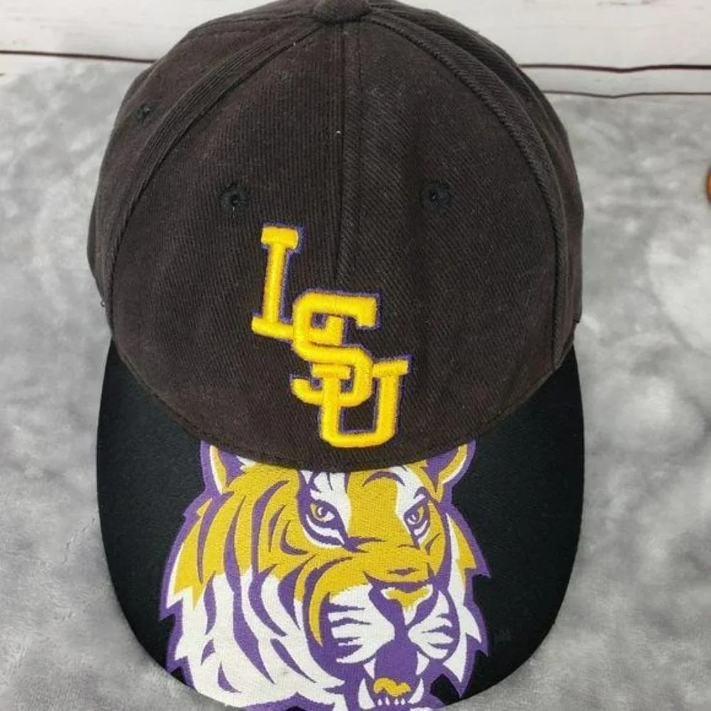 NCAA LSU Tigers Black Embroidered Tiger Face Cap‎ Trucker Baseball Hat